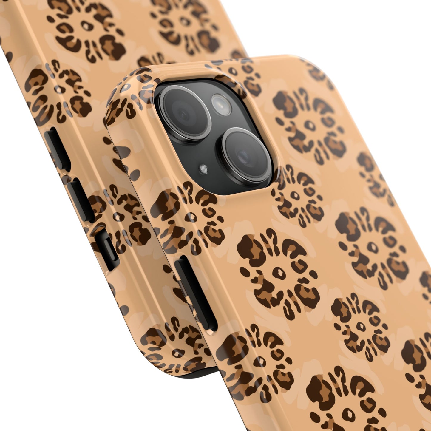 Tough Dual-Layer Phone Case - Leopard Floral Pattern for Ultimate Protection