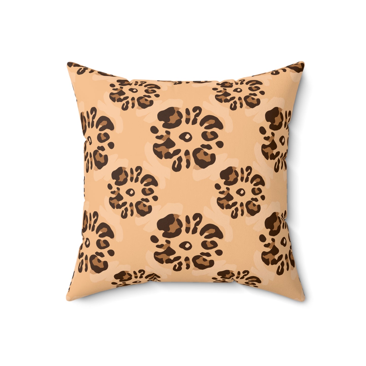 Leopard Floral Print Decorative Square Throw Pillow – Accent Cushion