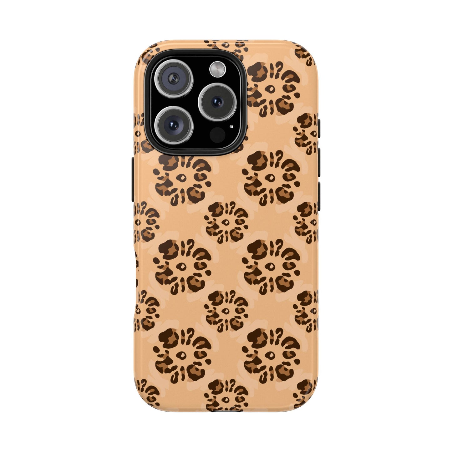 Tough Dual-Layer Phone Case - Leopard Floral Pattern for Ultimate Protection