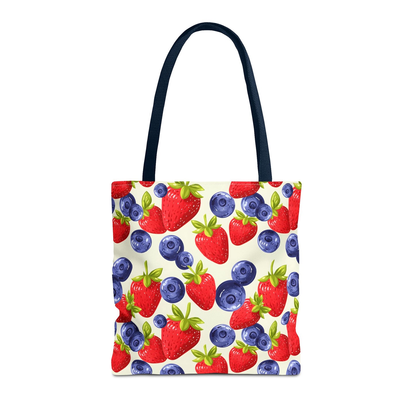Fruit Tote Bag with Sweet Strawberries and Blueberries