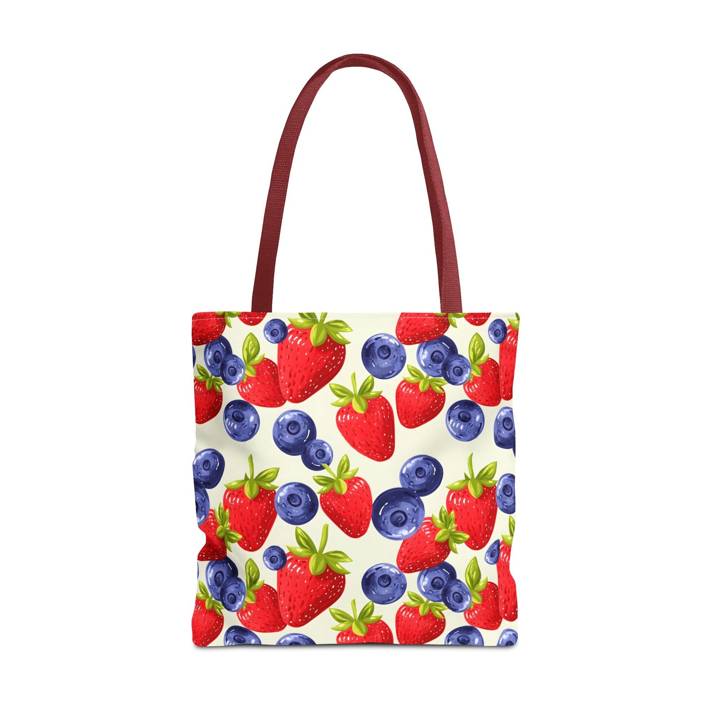 Fruit Tote Bag with Sweet Strawberries and Blueberries