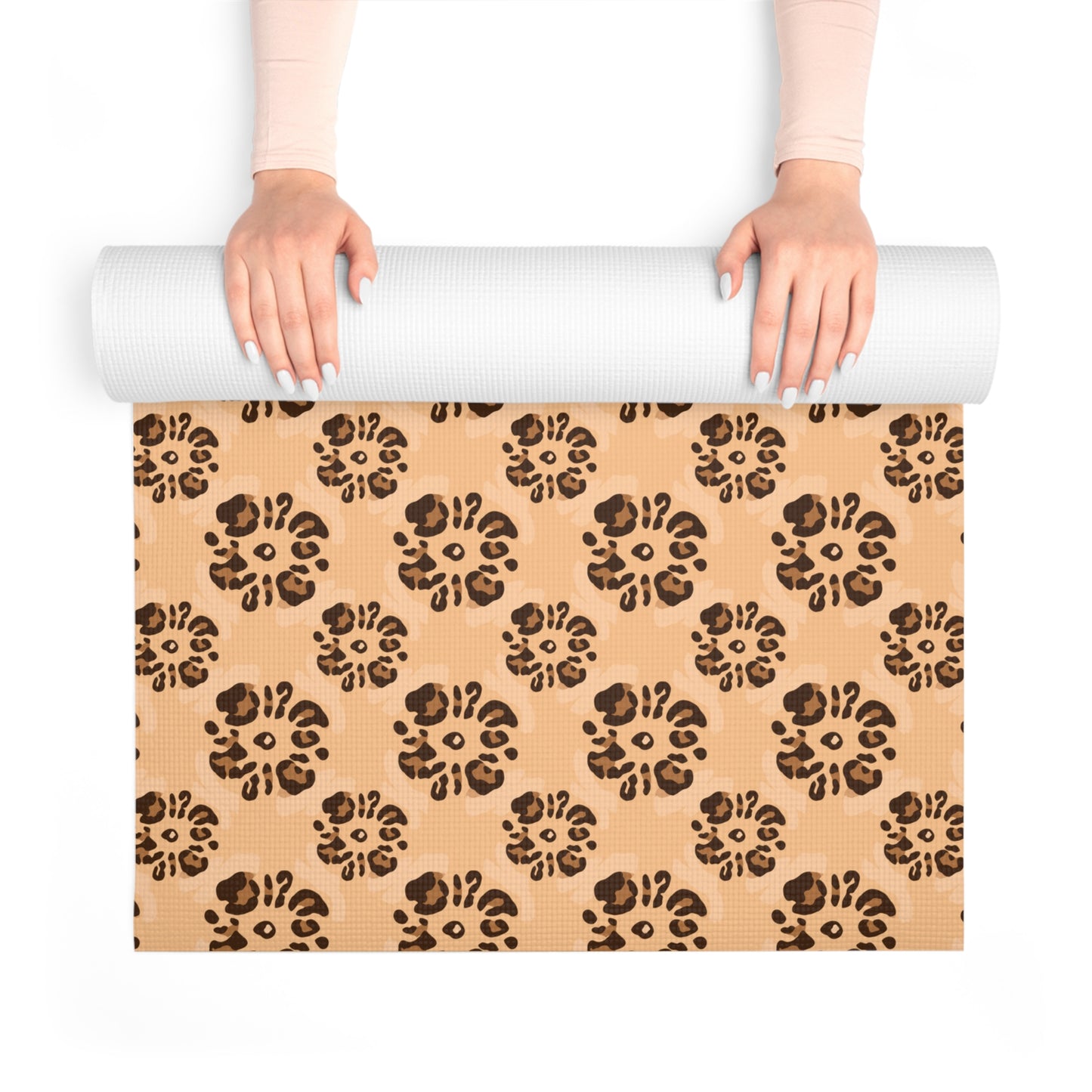 Leopard Floral Print Foam Yoga Mat – Non-Slip, Extra-Thick Comfort