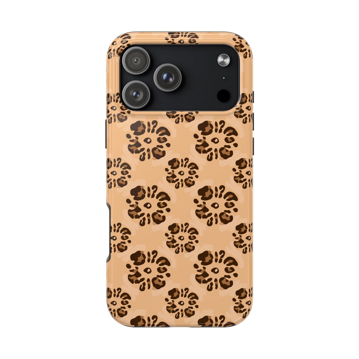 Tough Dual-Layer Phone Case - Leopard Floral Pattern for Ultimate Protection