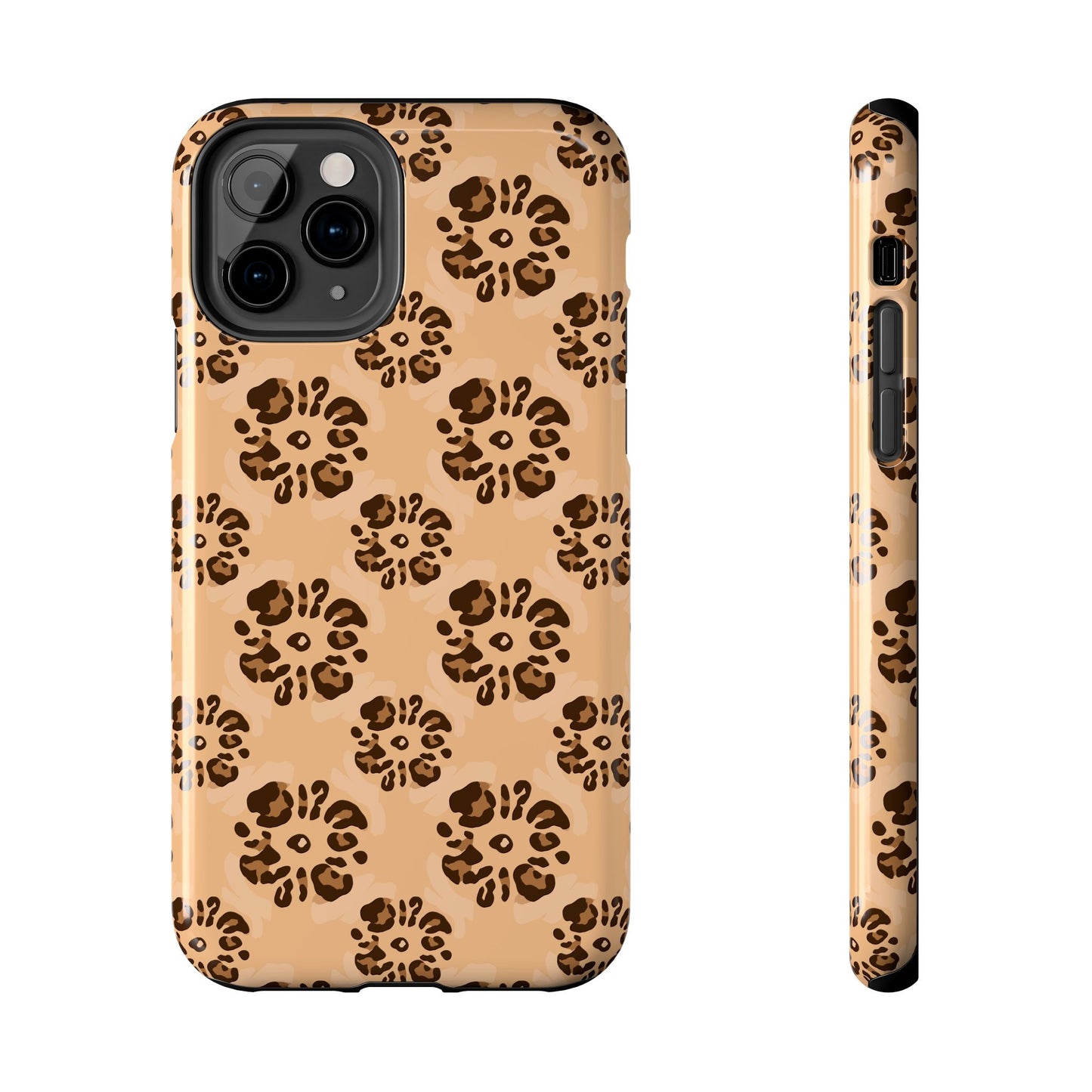Tough Dual-Layer Phone Case - Leopard Floral Pattern for Ultimate Protection
