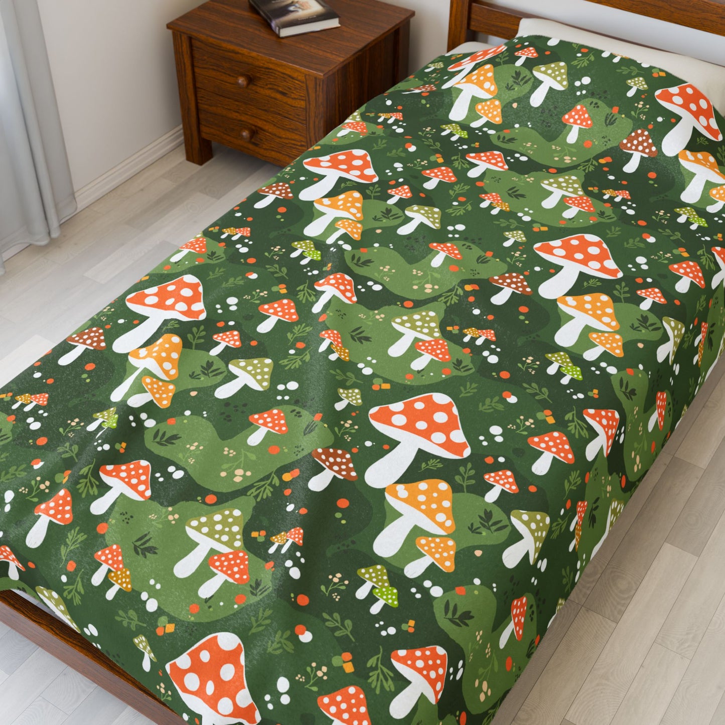 Enchanting Mushroom Pattern Throw Blanket