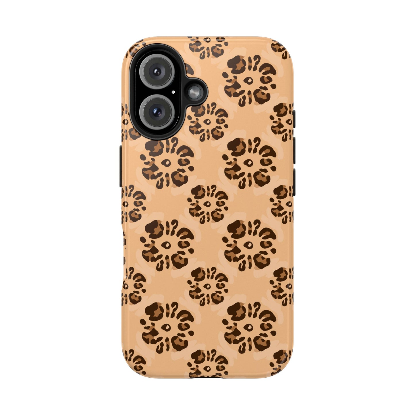 Tough Dual-Layer Phone Case - Leopard Floral Pattern for Ultimate Protection