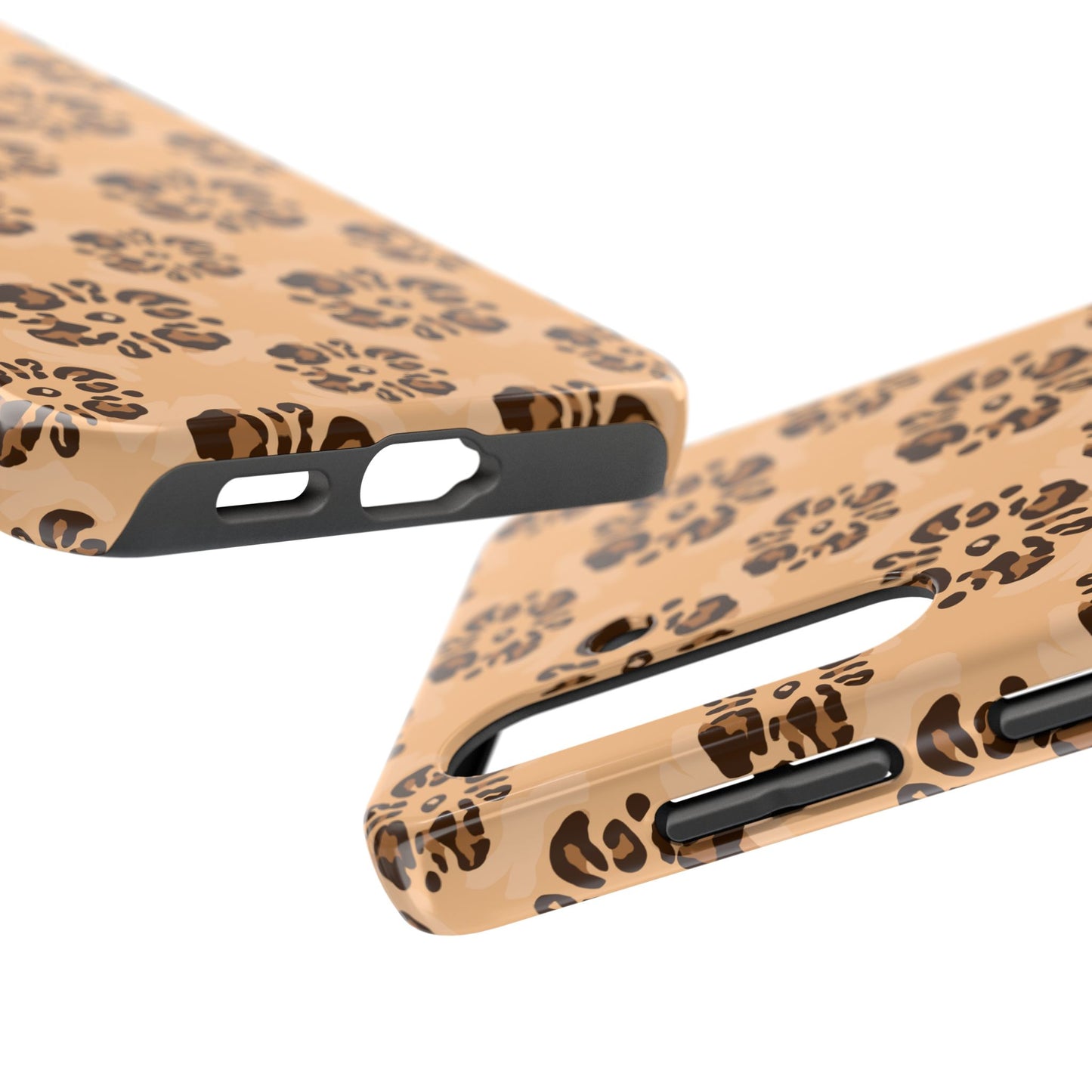 Tough Dual-Layer Phone Case - Leopard Floral Pattern for Ultimate Protection