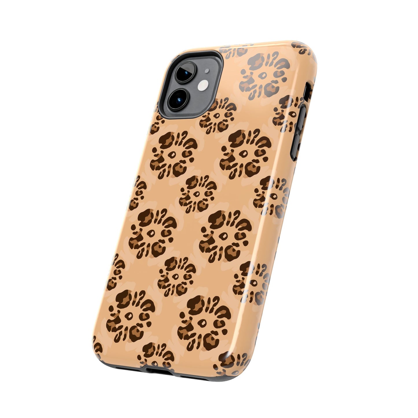 Tough Dual-Layer Phone Case - Leopard Floral Pattern for Ultimate Protection
