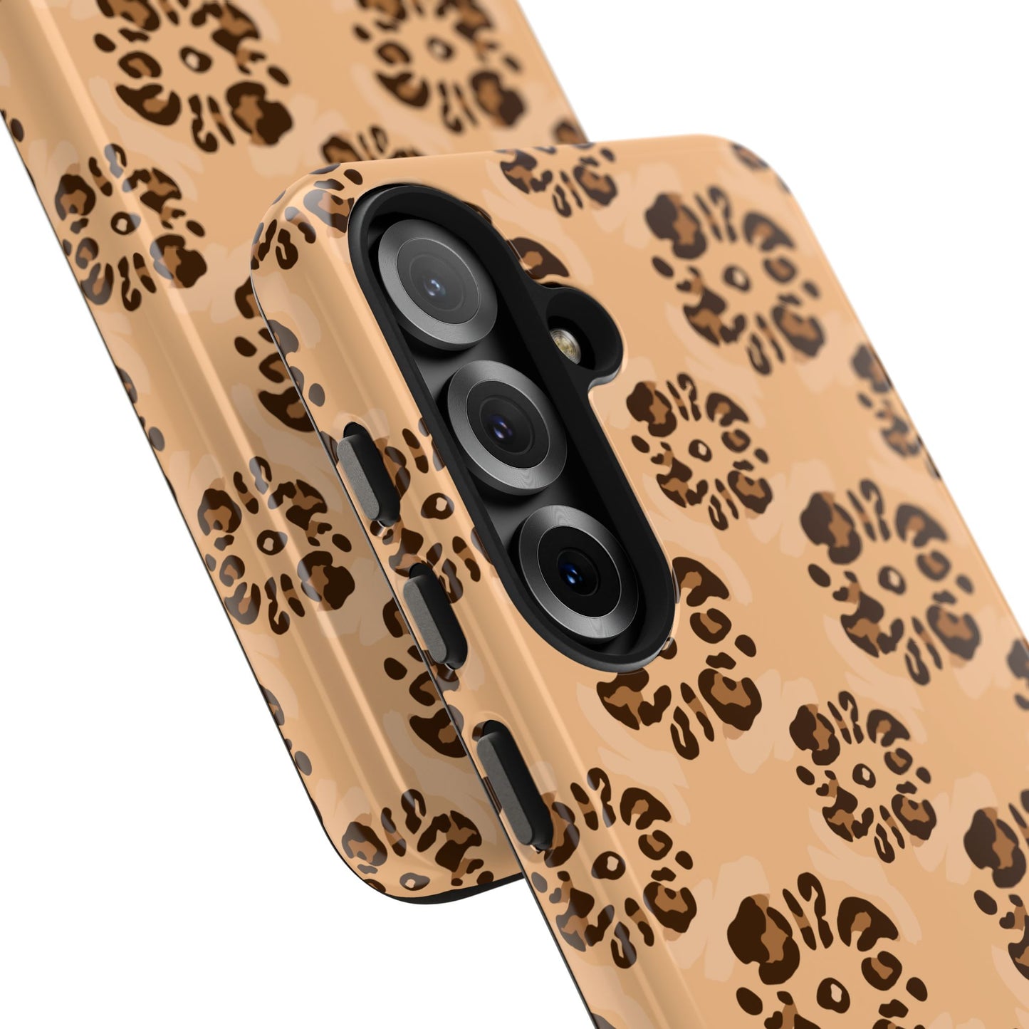 Tough Dual-Layer Phone Case - Leopard Floral Pattern for Ultimate Protection