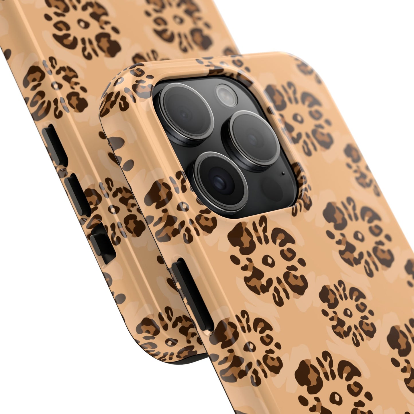 Tough Dual-Layer Phone Case - Leopard Floral Pattern for Ultimate Protection