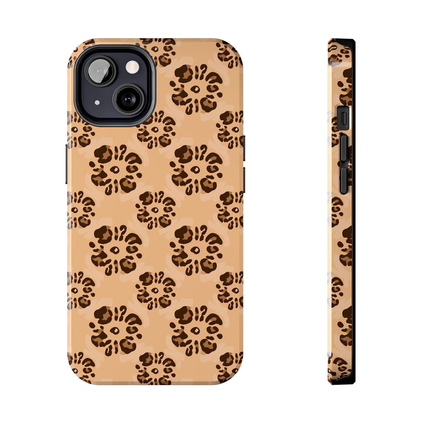 Tough Dual-Layer Phone Case - Leopard Floral Pattern for Ultimate Protection