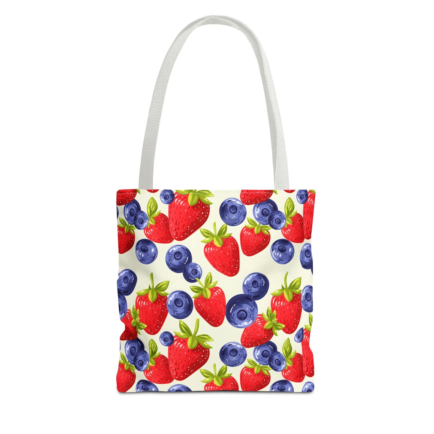 Fruit Tote Bag with Sweet Strawberries and Blueberries