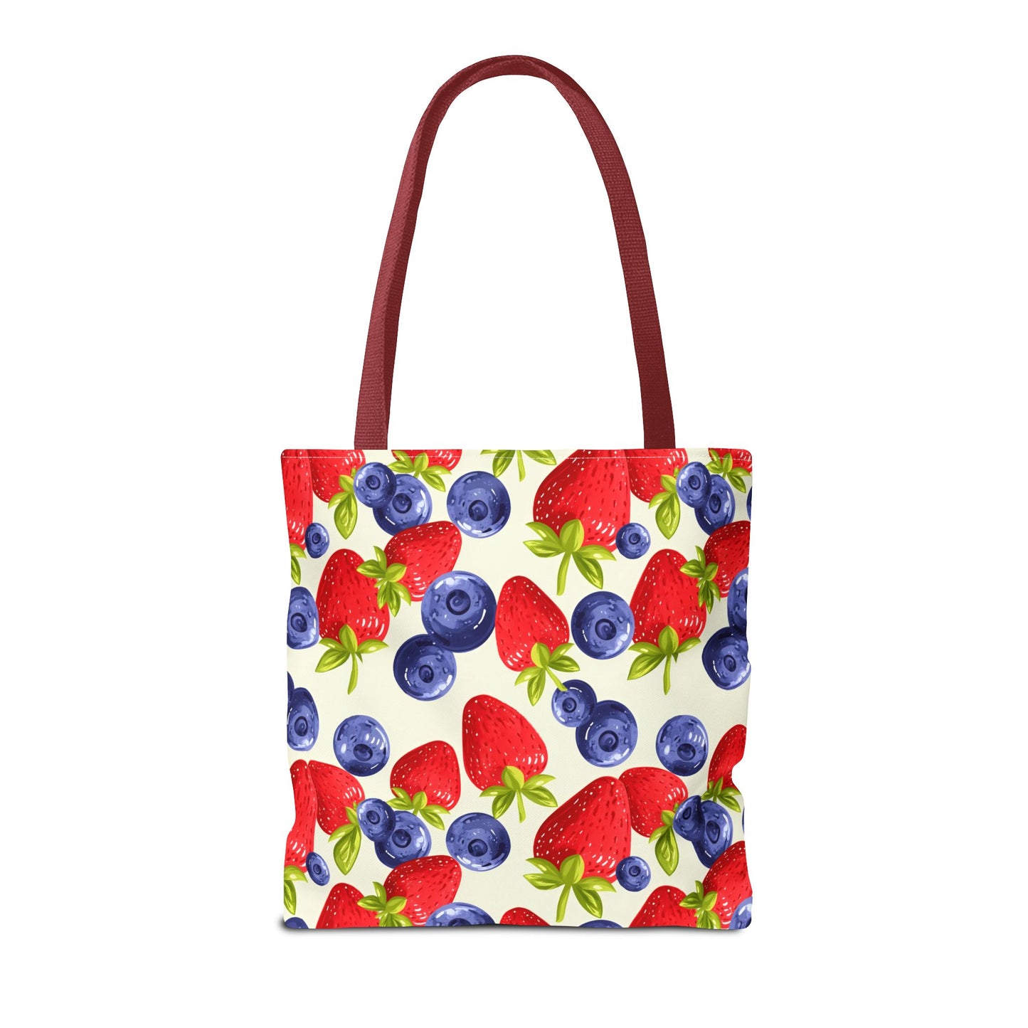 Fruit Tote Bag with Sweet Strawberries and Blueberries