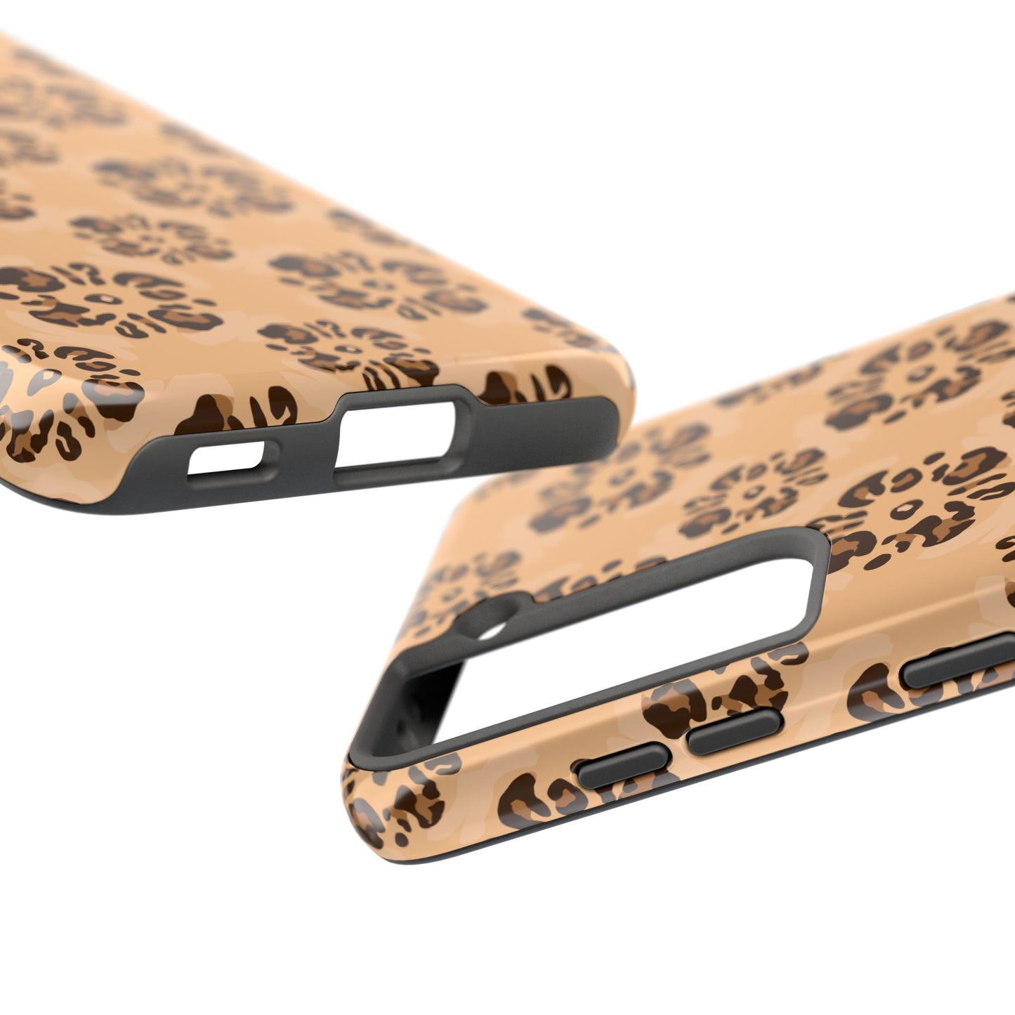 Tough Dual-Layer Phone Case - Leopard Floral Pattern for Ultimate Protection