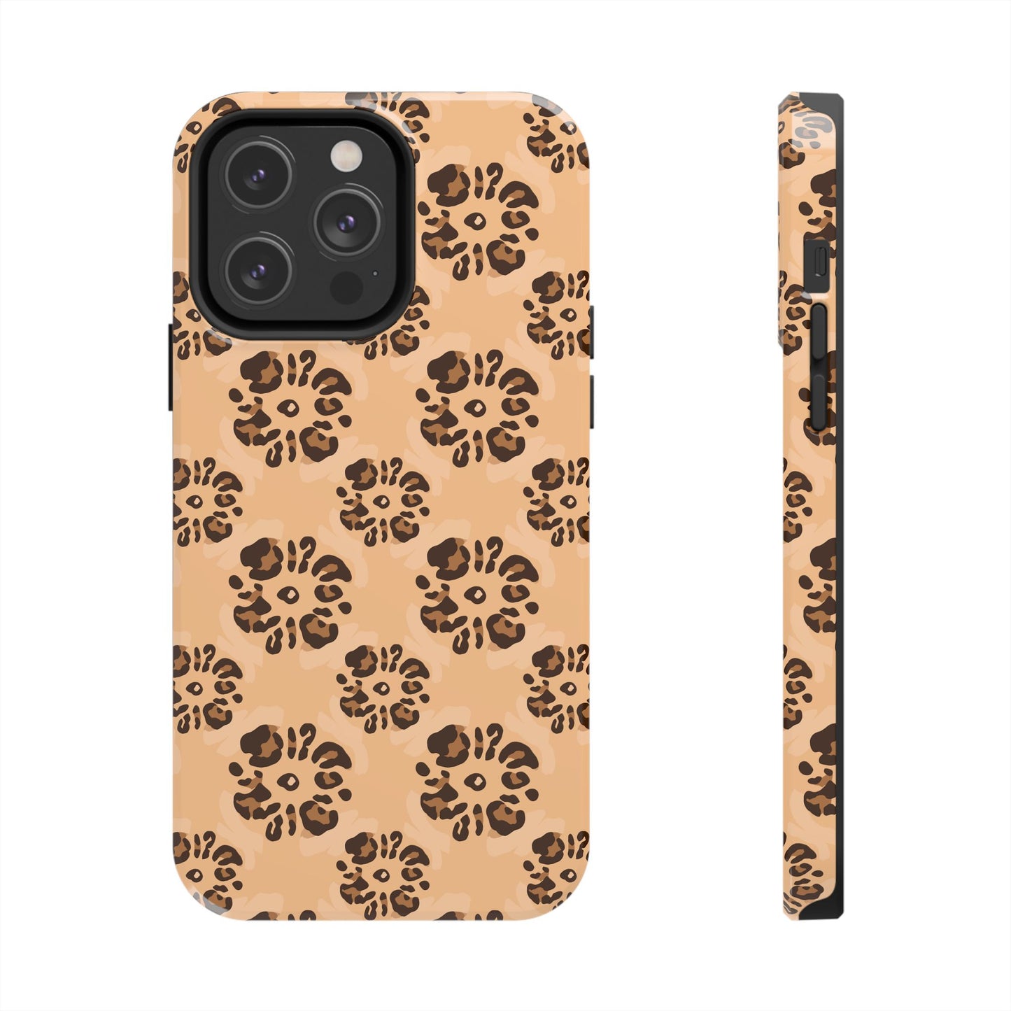 Tough Dual-Layer Phone Case - Leopard Floral Pattern for Ultimate Protection