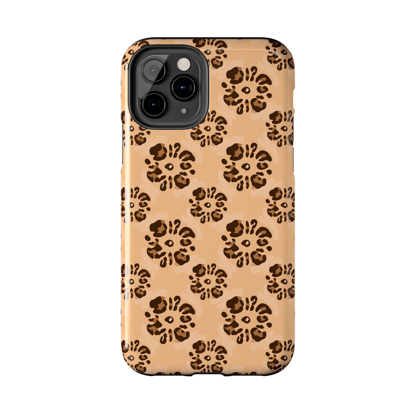 Tough Dual-Layer Phone Case - Leopard Floral Pattern for Ultimate Protection