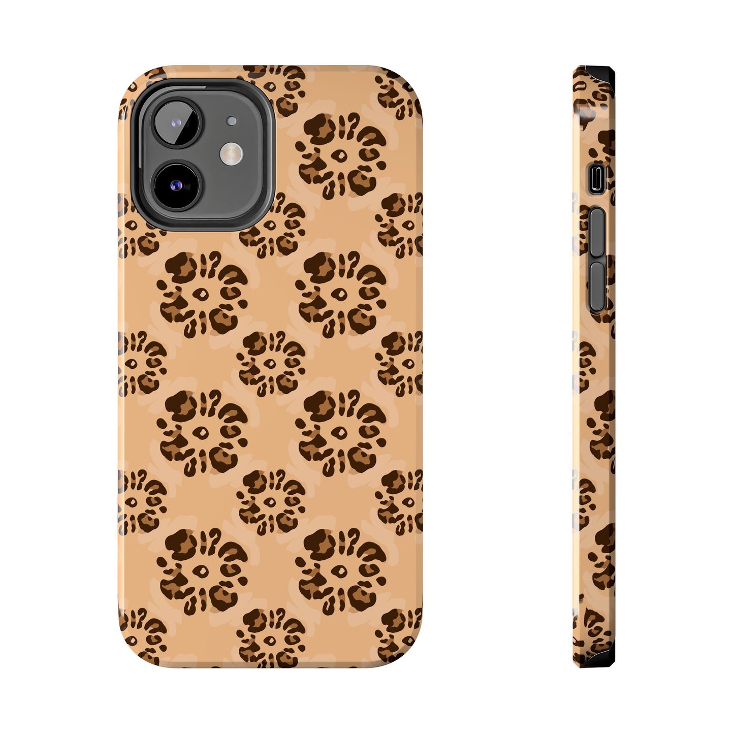 Tough Dual-Layer Phone Case - Leopard Floral Pattern for Ultimate Protection