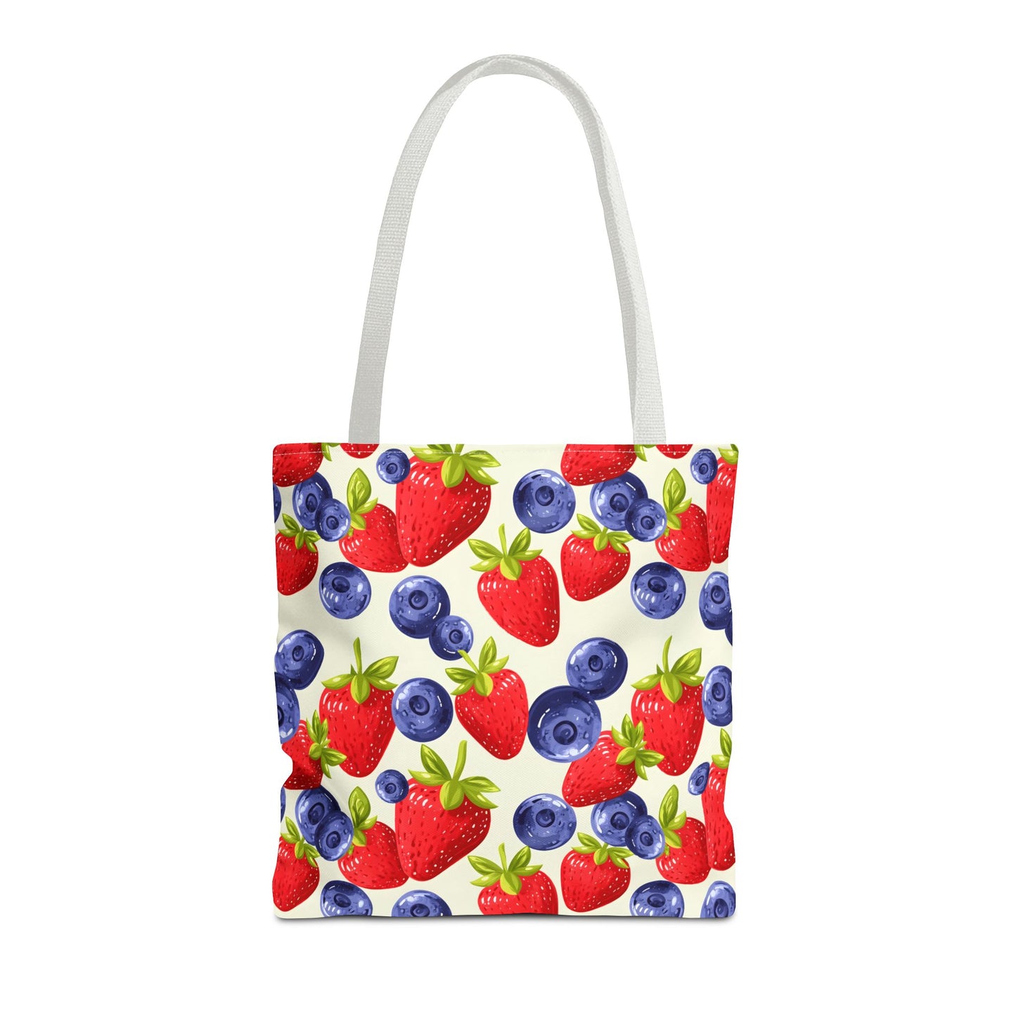 Fruit Tote Bag with Sweet Strawberries and Blueberries
