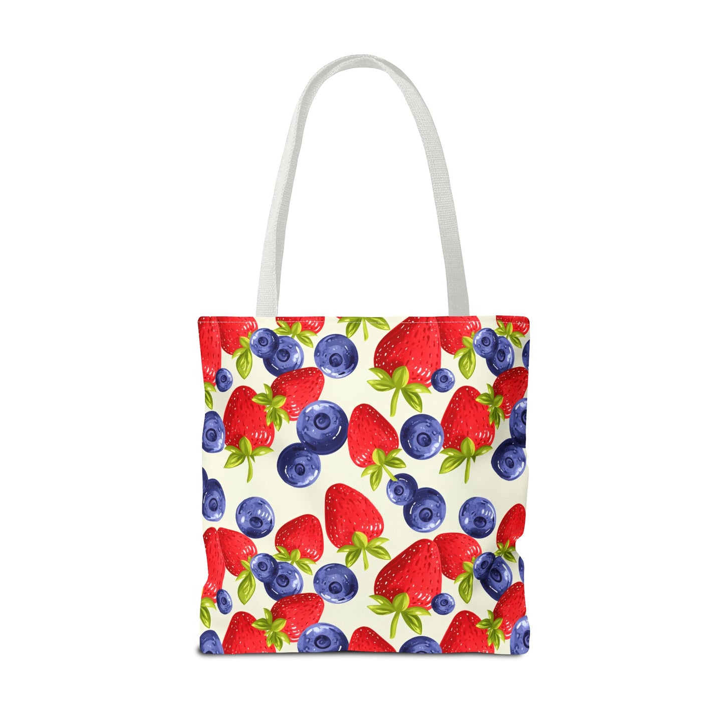 Fruit Tote Bag with Sweet Strawberries and Blueberries