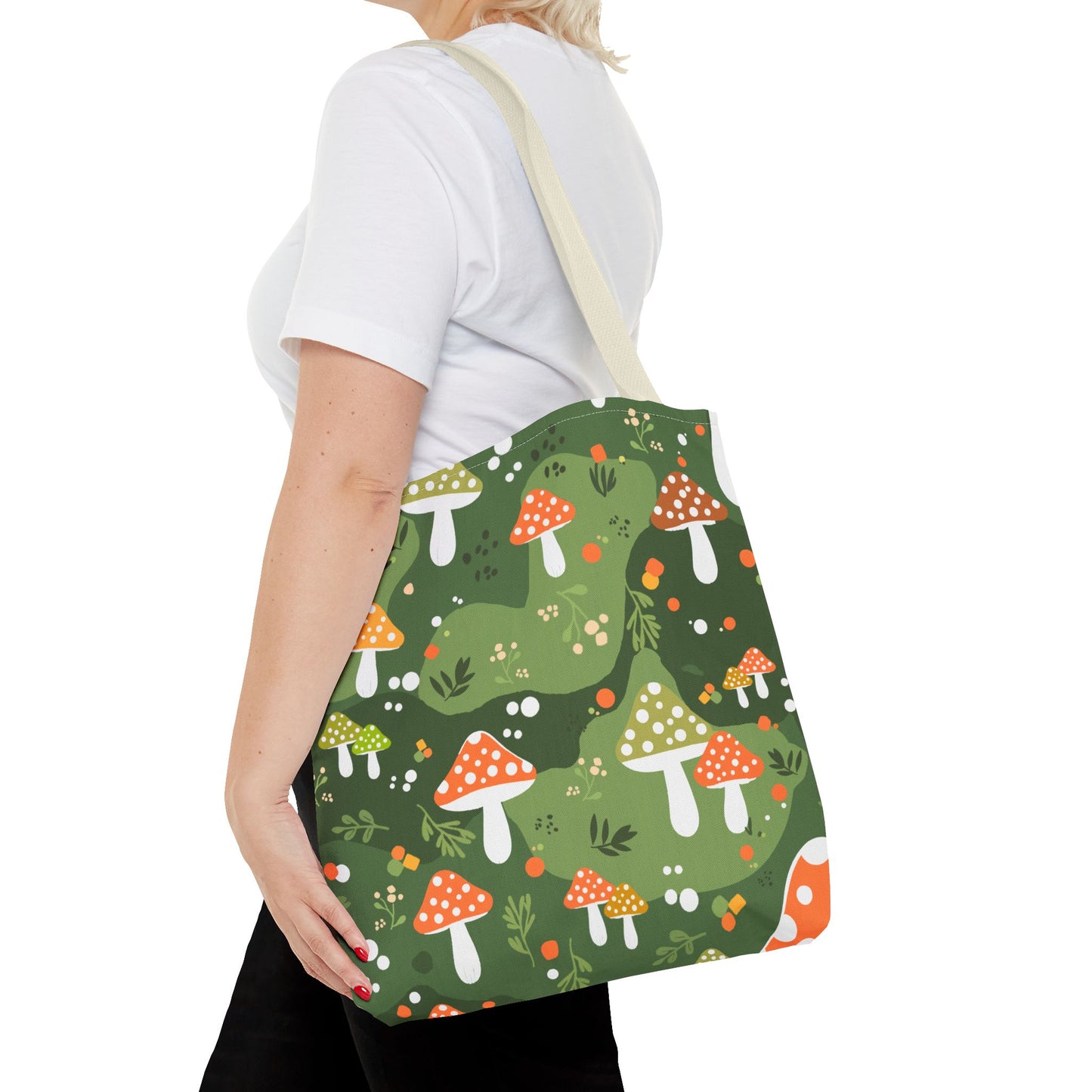 Folk Art Mushroom Tote Bag