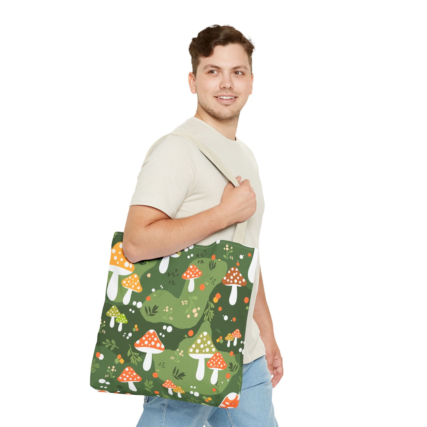 Folk Art Mushroom Tote Bag