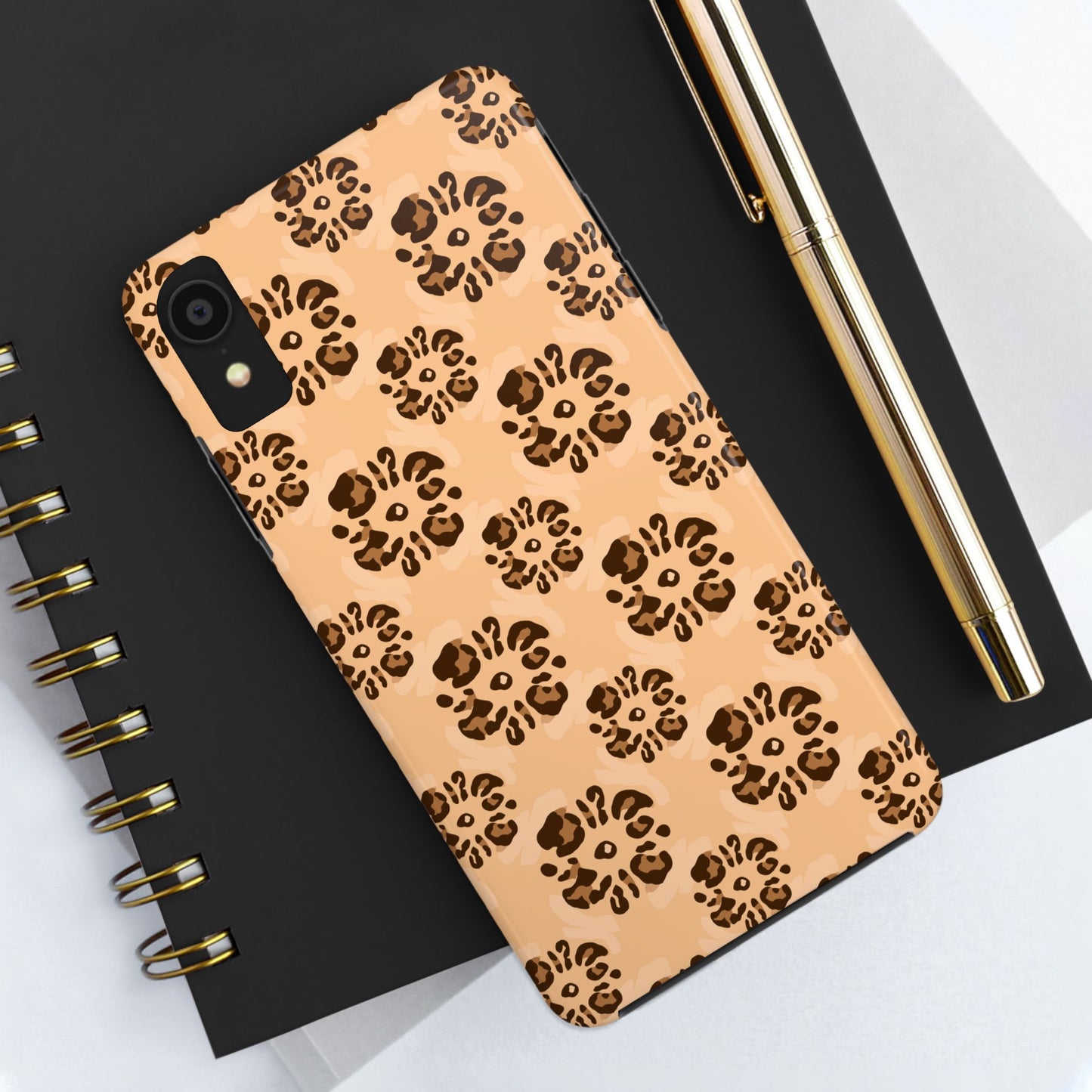 Tough Dual-Layer Phone Case - Leopard Floral Pattern for Ultimate Protection
