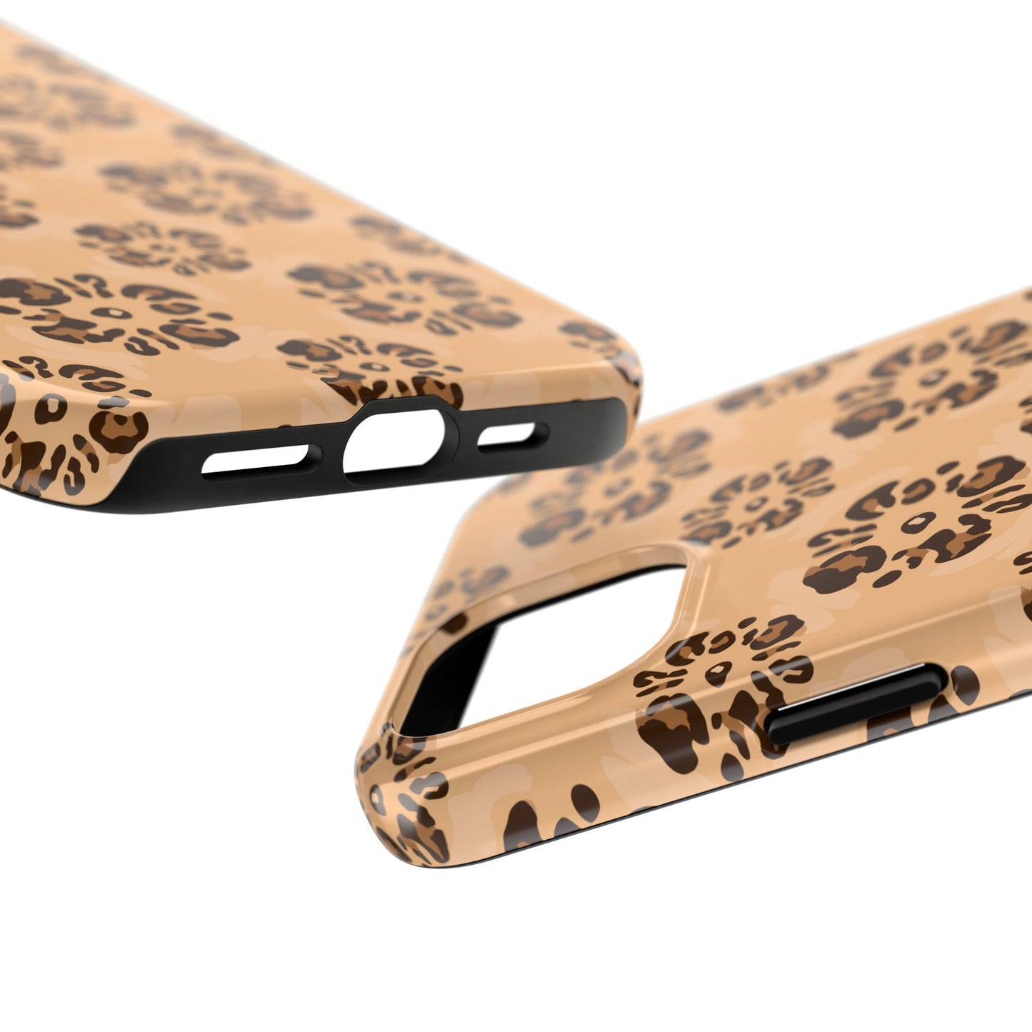 Tough Dual-Layer Phone Case - Leopard Floral Pattern for Ultimate Protection