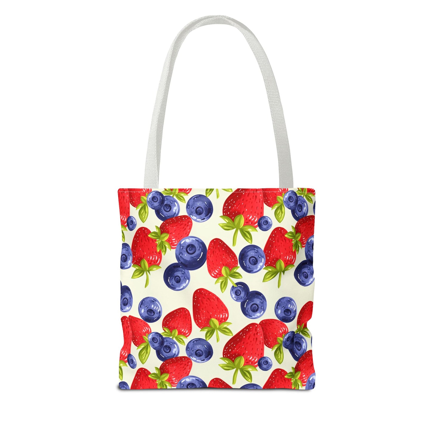 Fruit Tote Bag with Sweet Strawberries and Blueberries