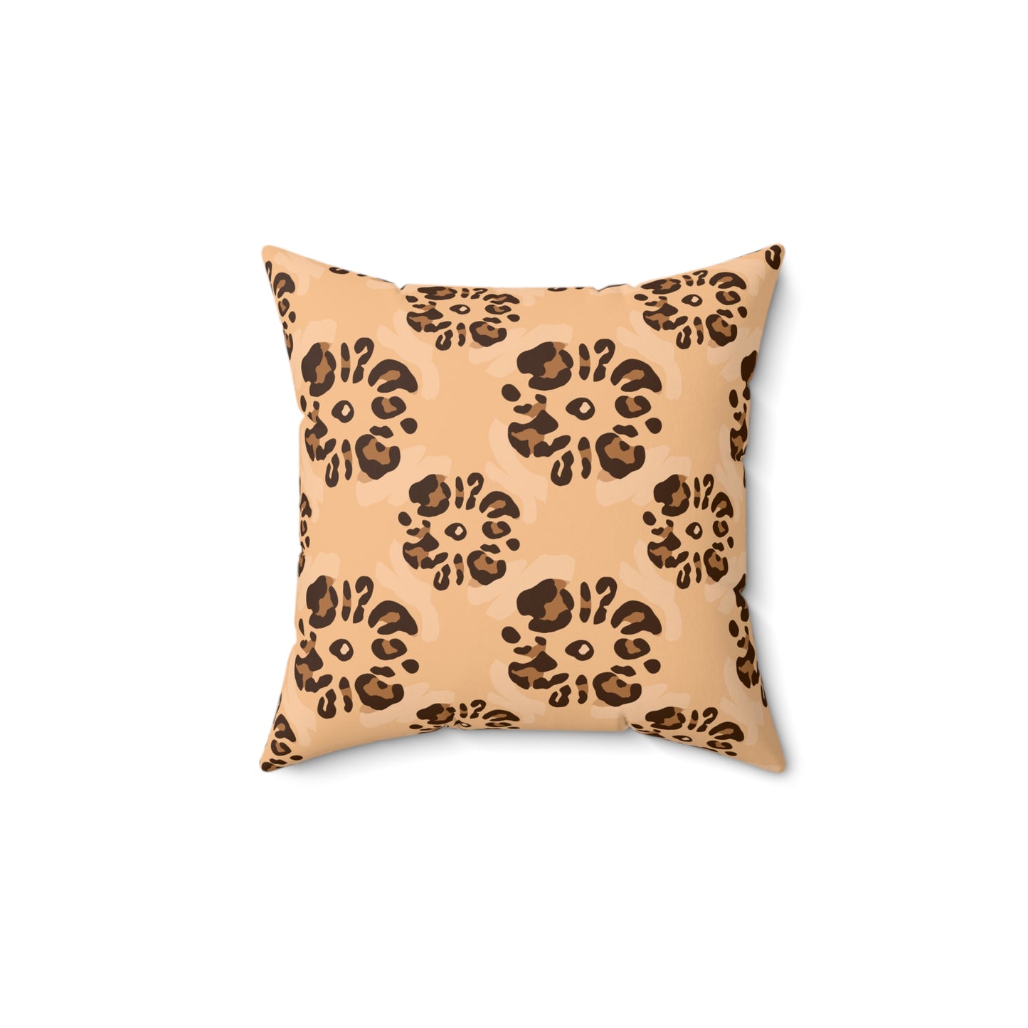 Leopard Floral Print Decorative Square Throw Pillow – Accent Cushion