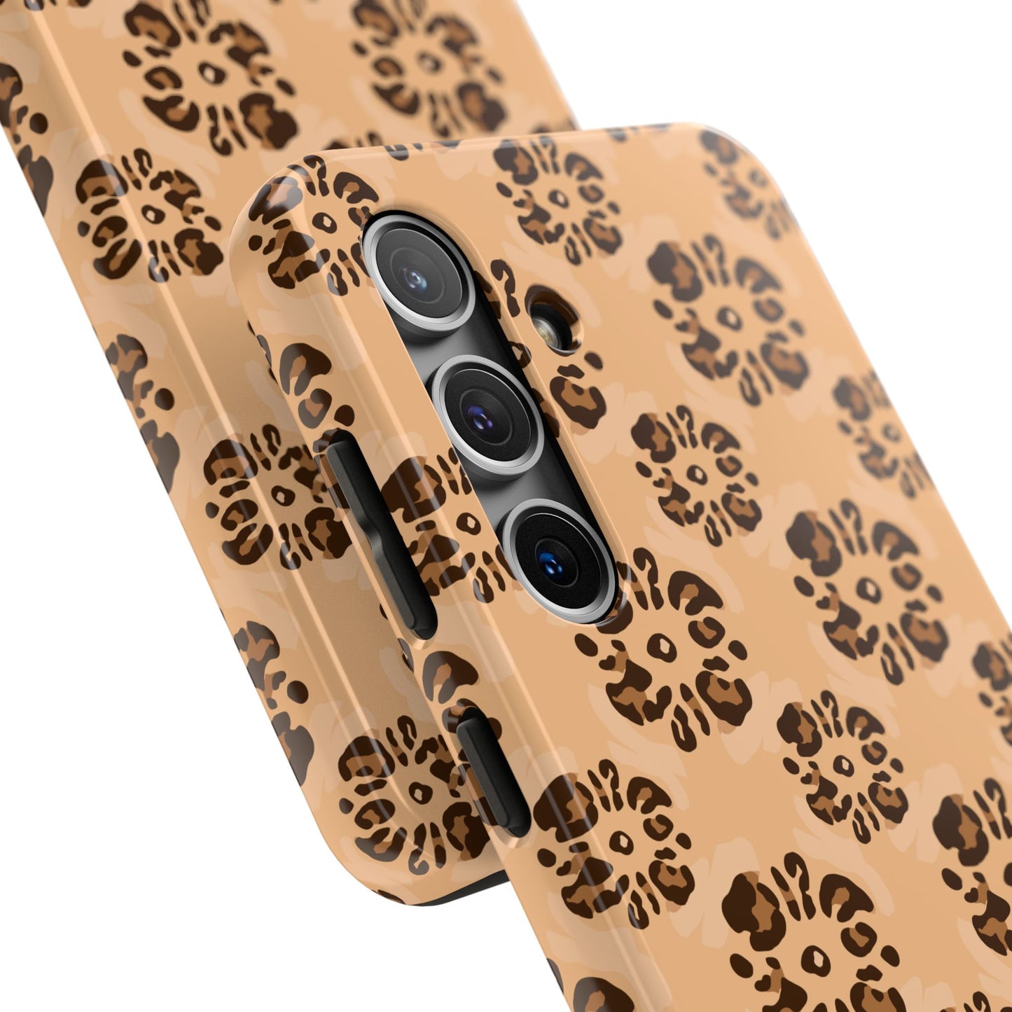 Tough Dual-Layer Phone Case - Leopard Floral Pattern for Ultimate Protection