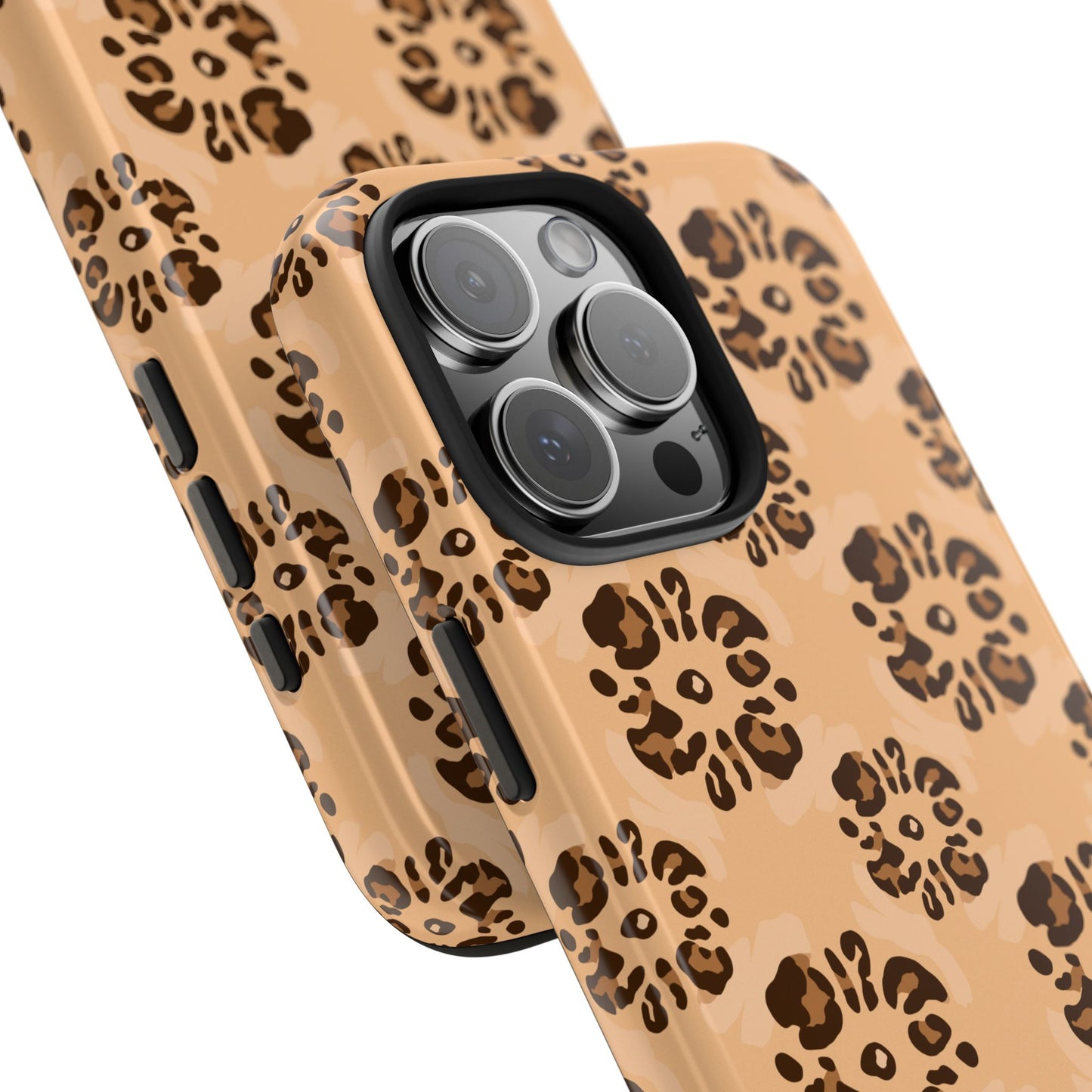 Tough Dual-Layer Phone Case - Leopard Floral Pattern for Ultimate Protection