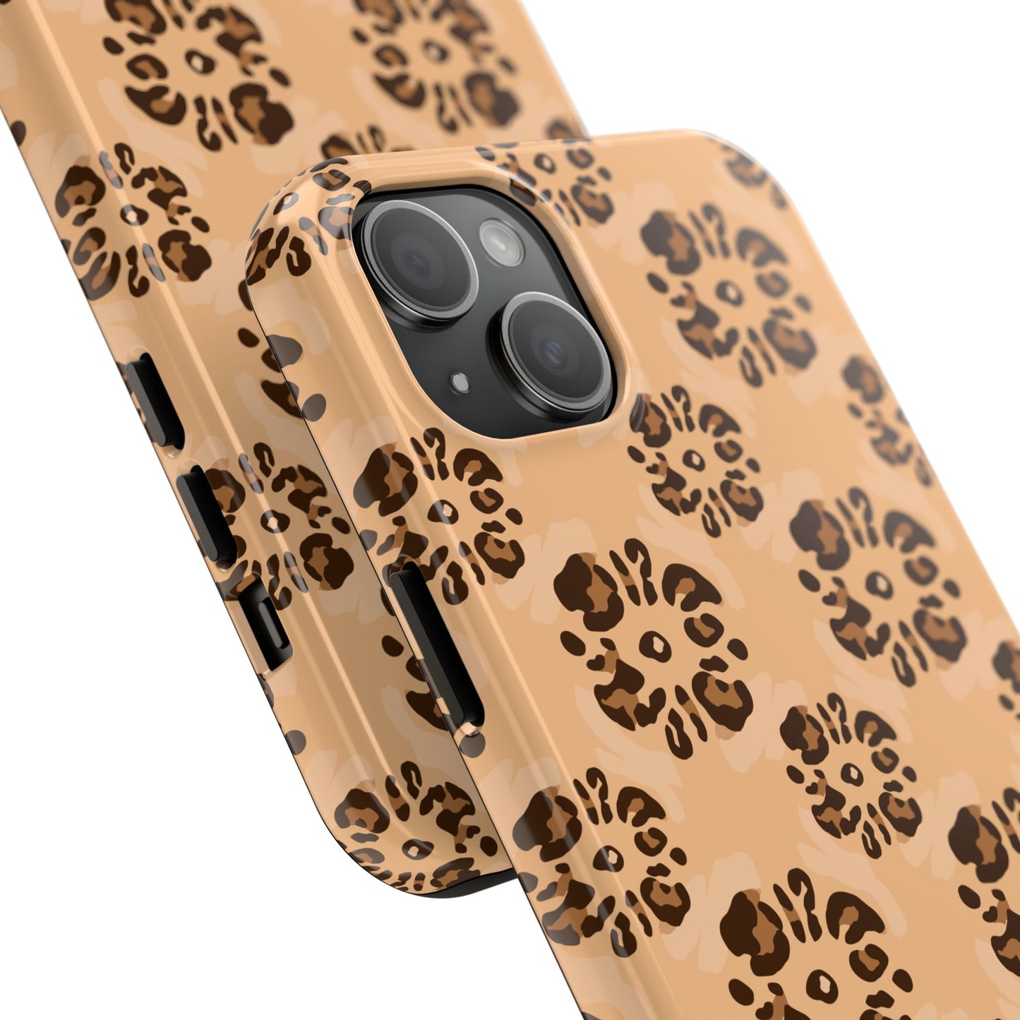 Tough Dual-Layer Phone Case - Leopard Floral Pattern for Ultimate Protection