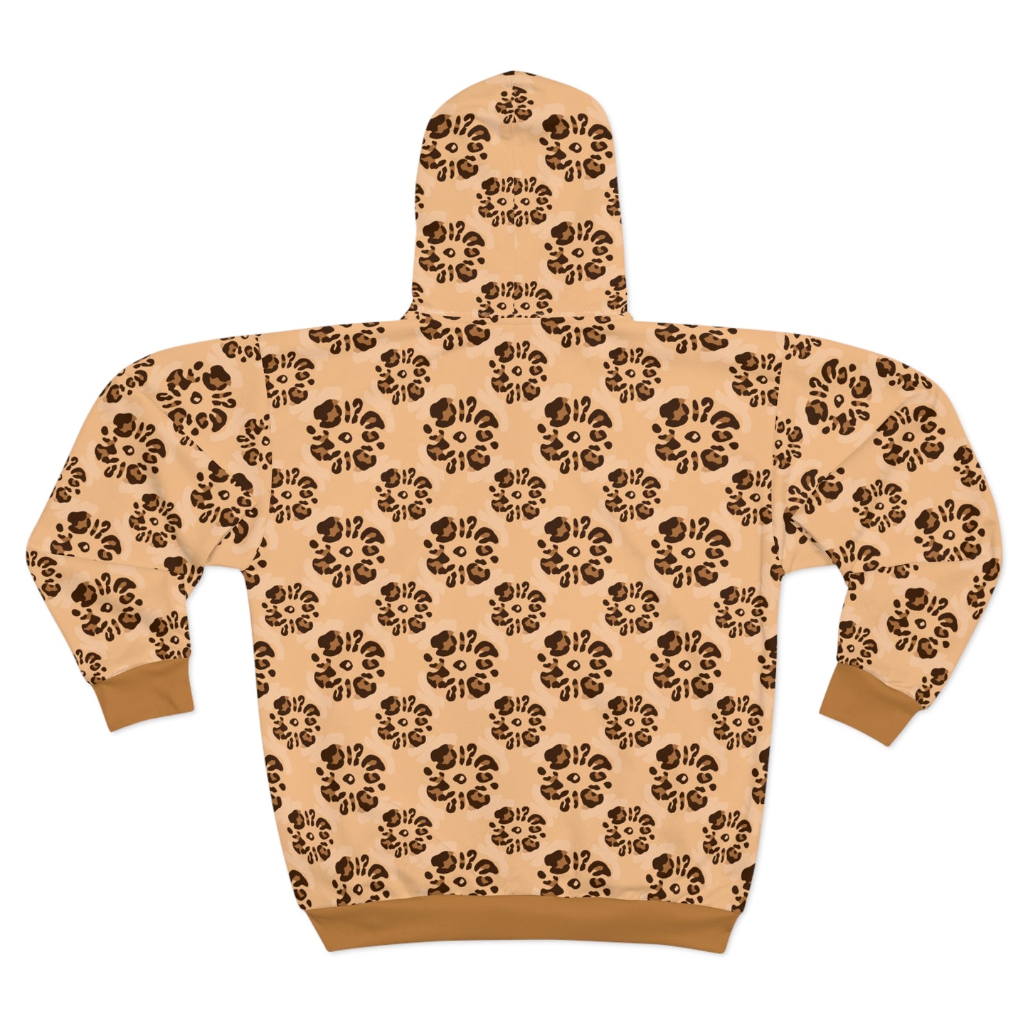 Unisex Leopard Floral Print All-Over-Print Zip Hoodie