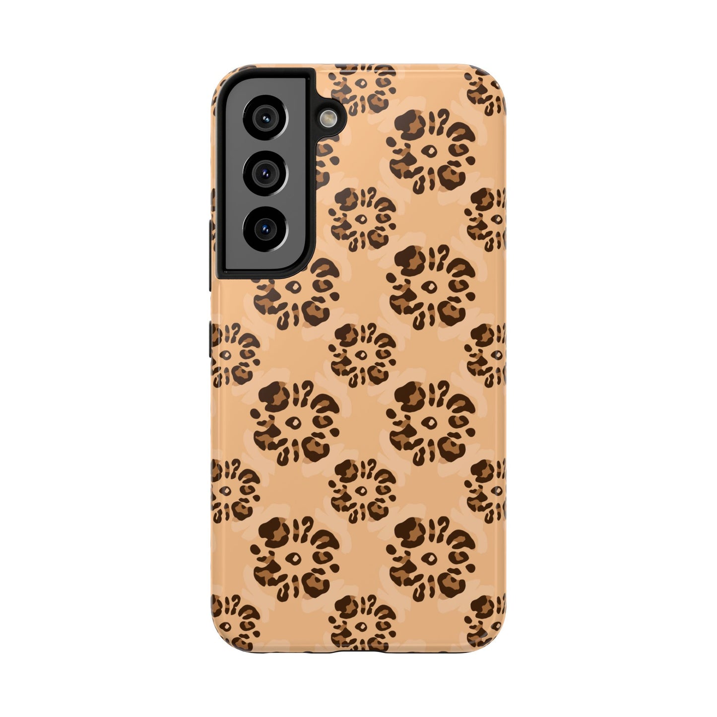 Tough Dual-Layer Phone Case - Leopard Floral Pattern for Ultimate Protection