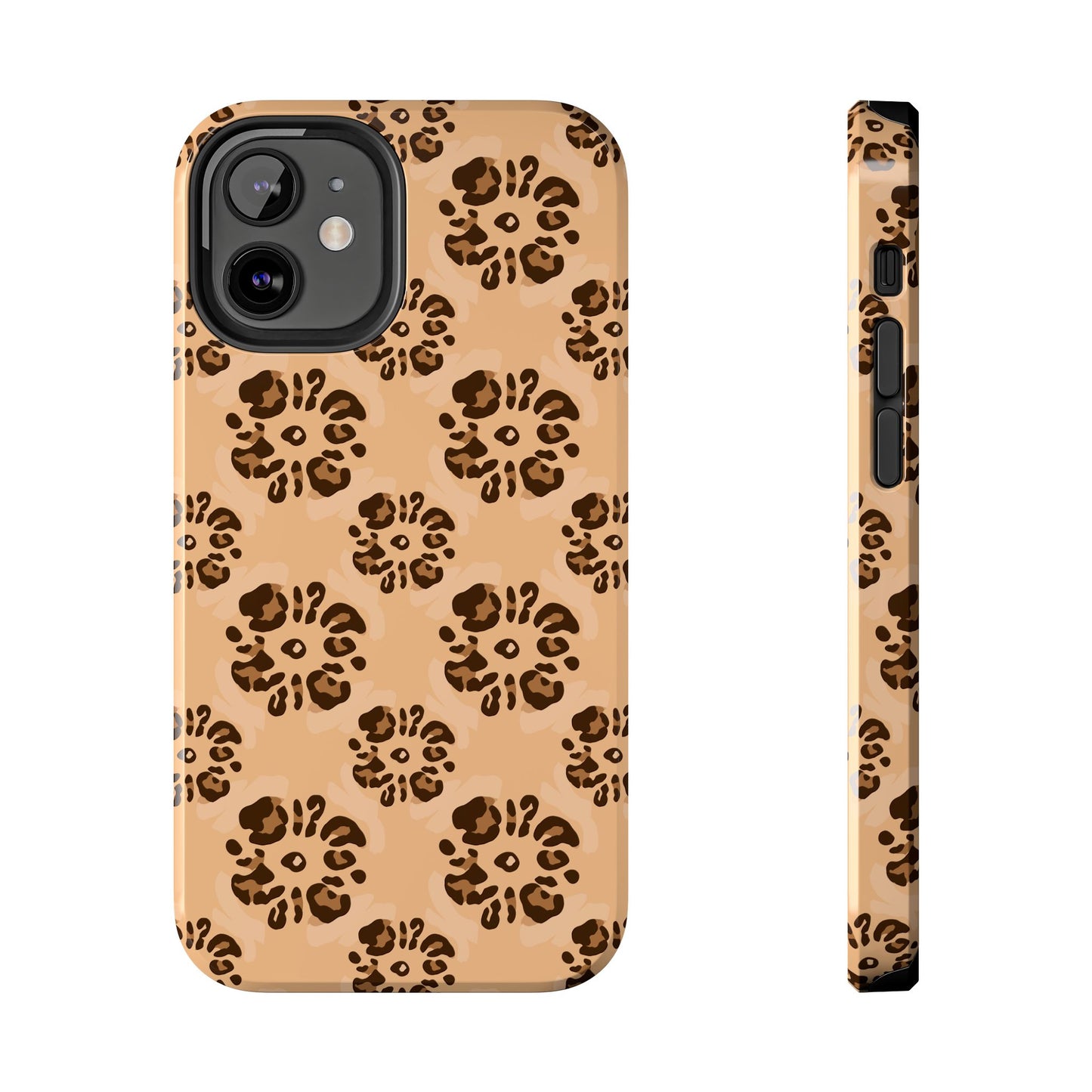 Tough Dual-Layer Phone Case - Leopard Floral Pattern for Ultimate Protection