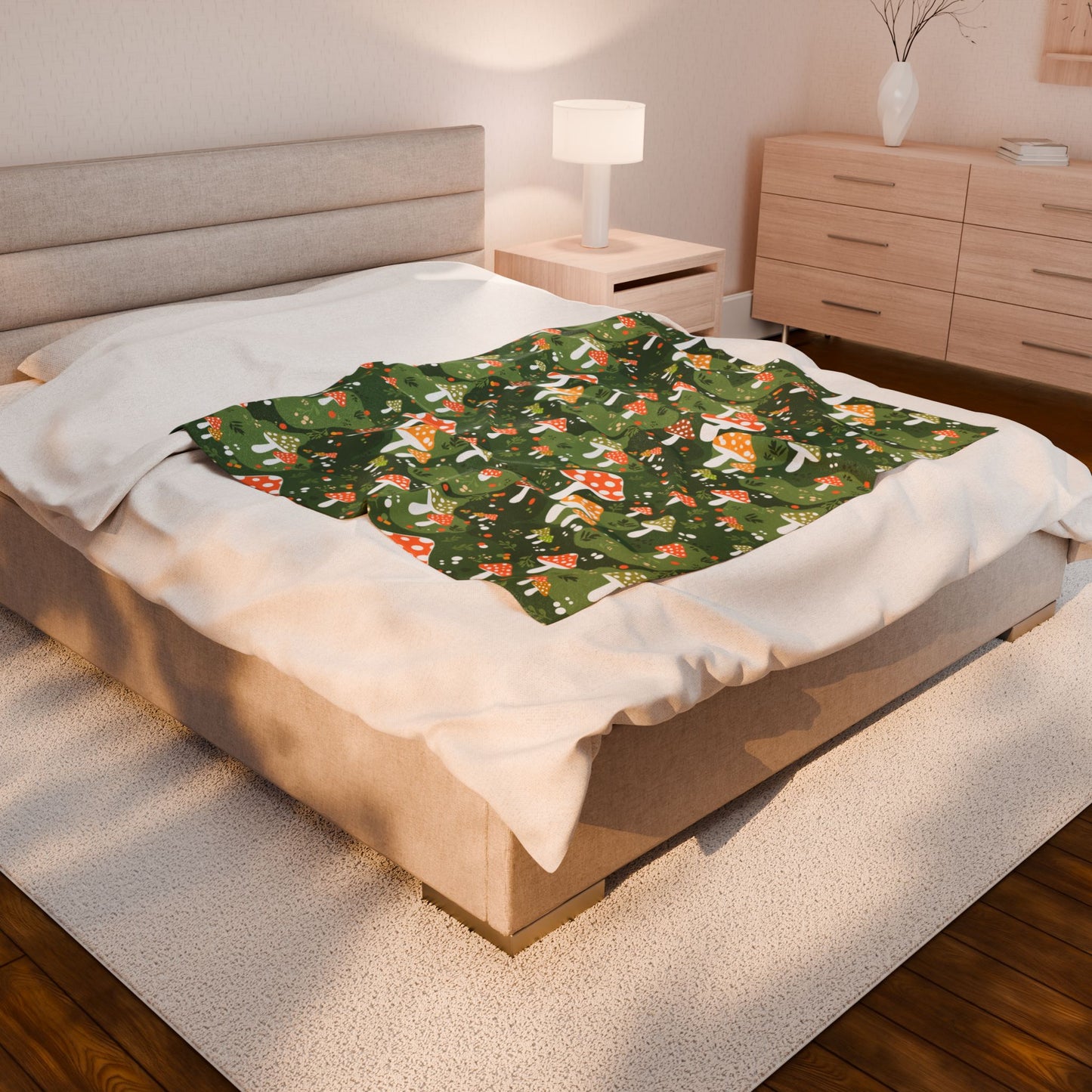 Enchanting Mushroom Pattern Throw Blanket
