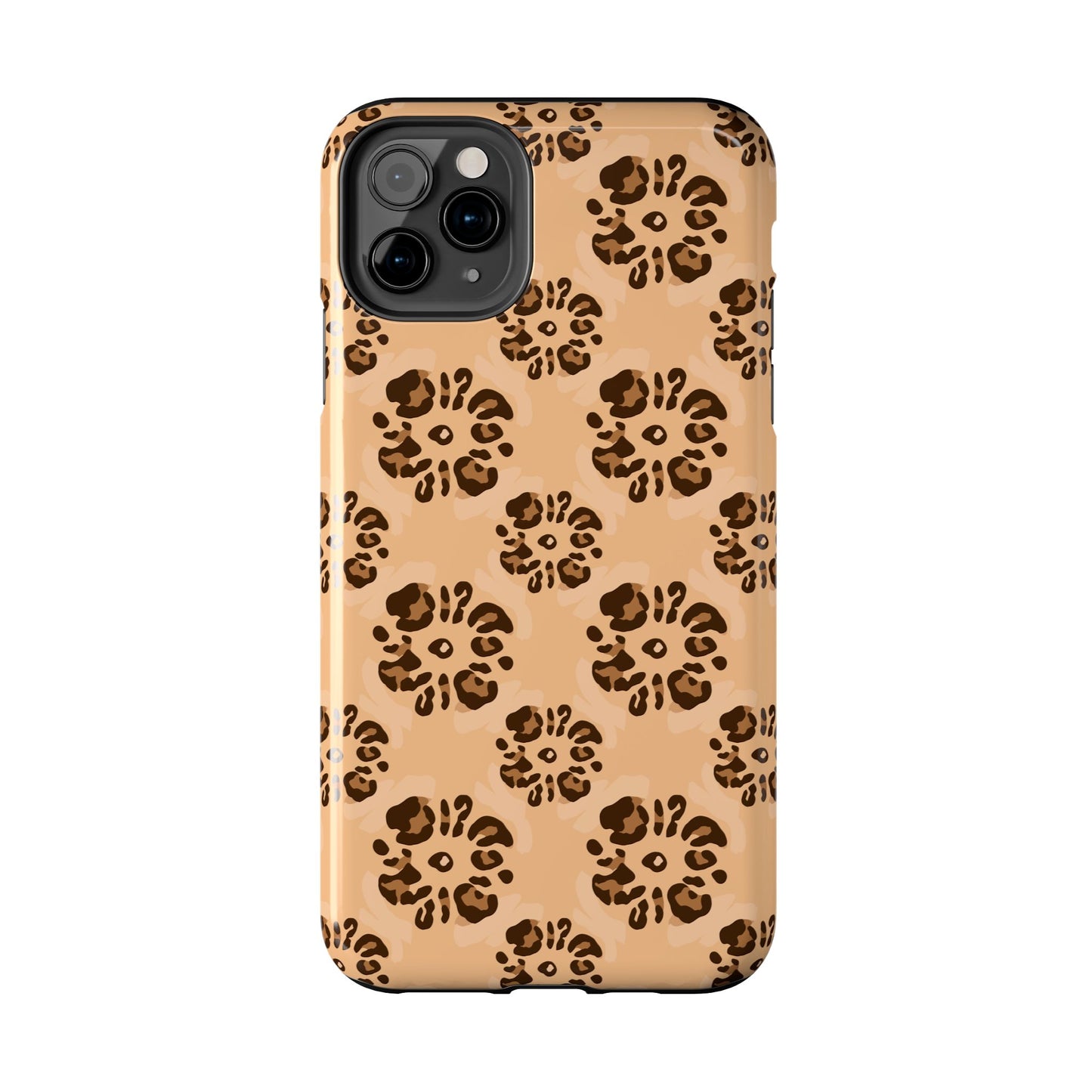 Tough Dual-Layer Phone Case - Leopard Floral Pattern for Ultimate Protection