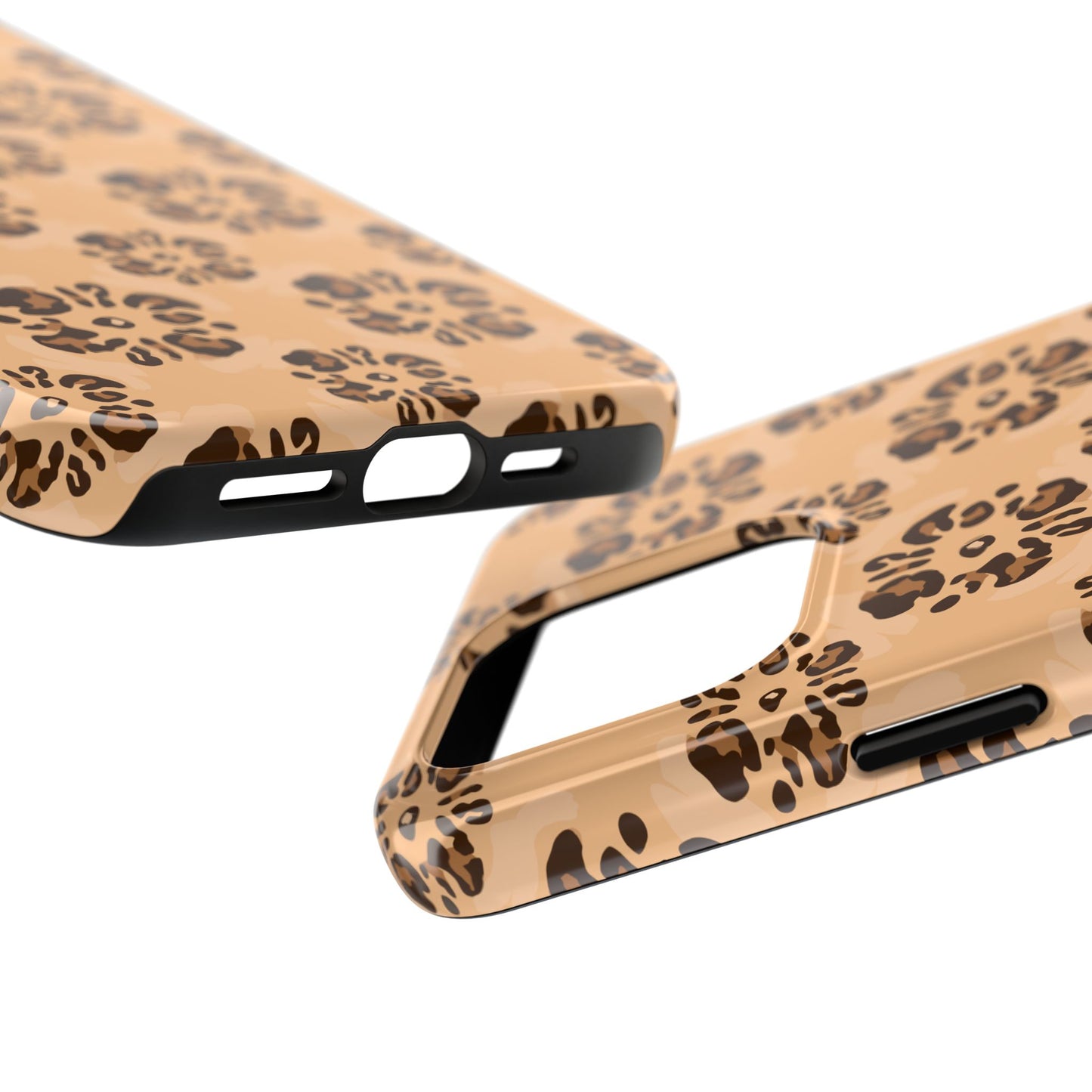 Tough Dual-Layer Phone Case - Leopard Floral Pattern for Ultimate Protection