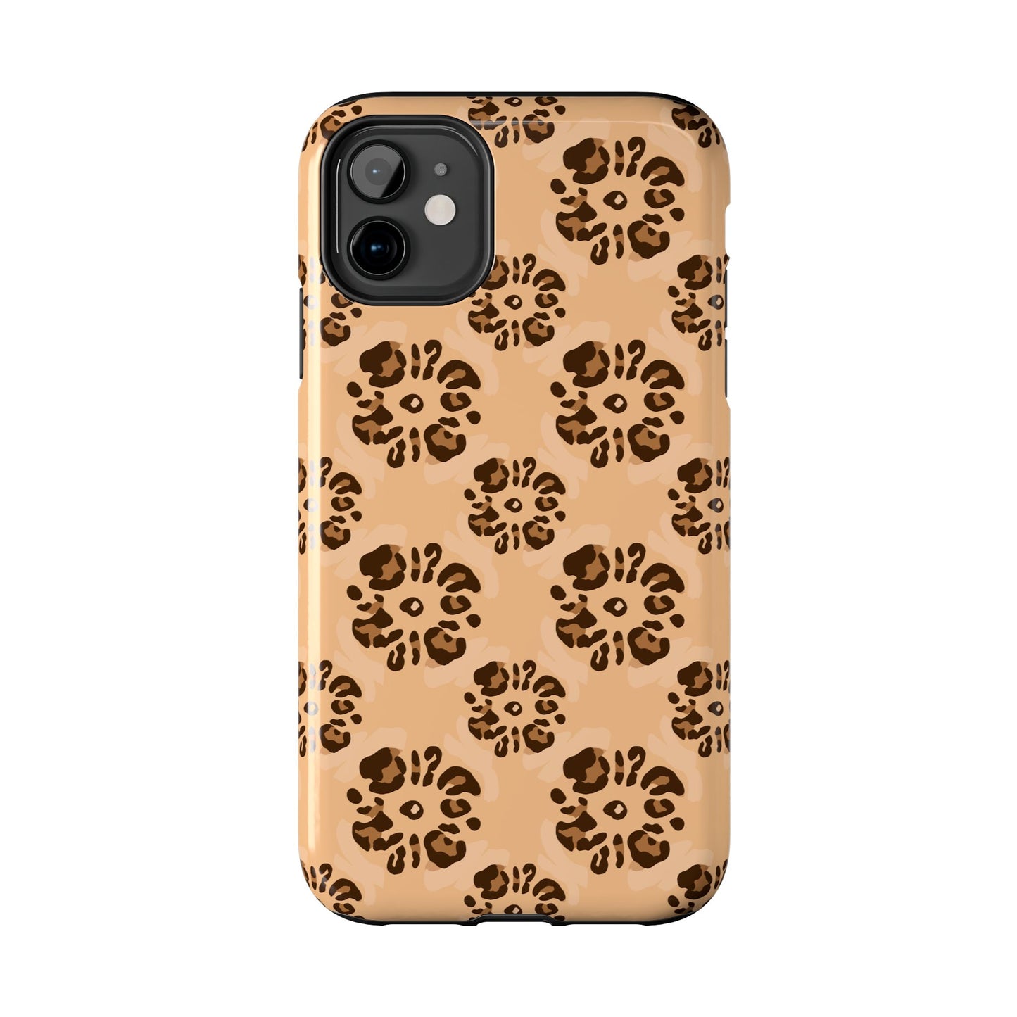 Tough Dual-Layer Phone Case - Leopard Floral Pattern for Ultimate Protection