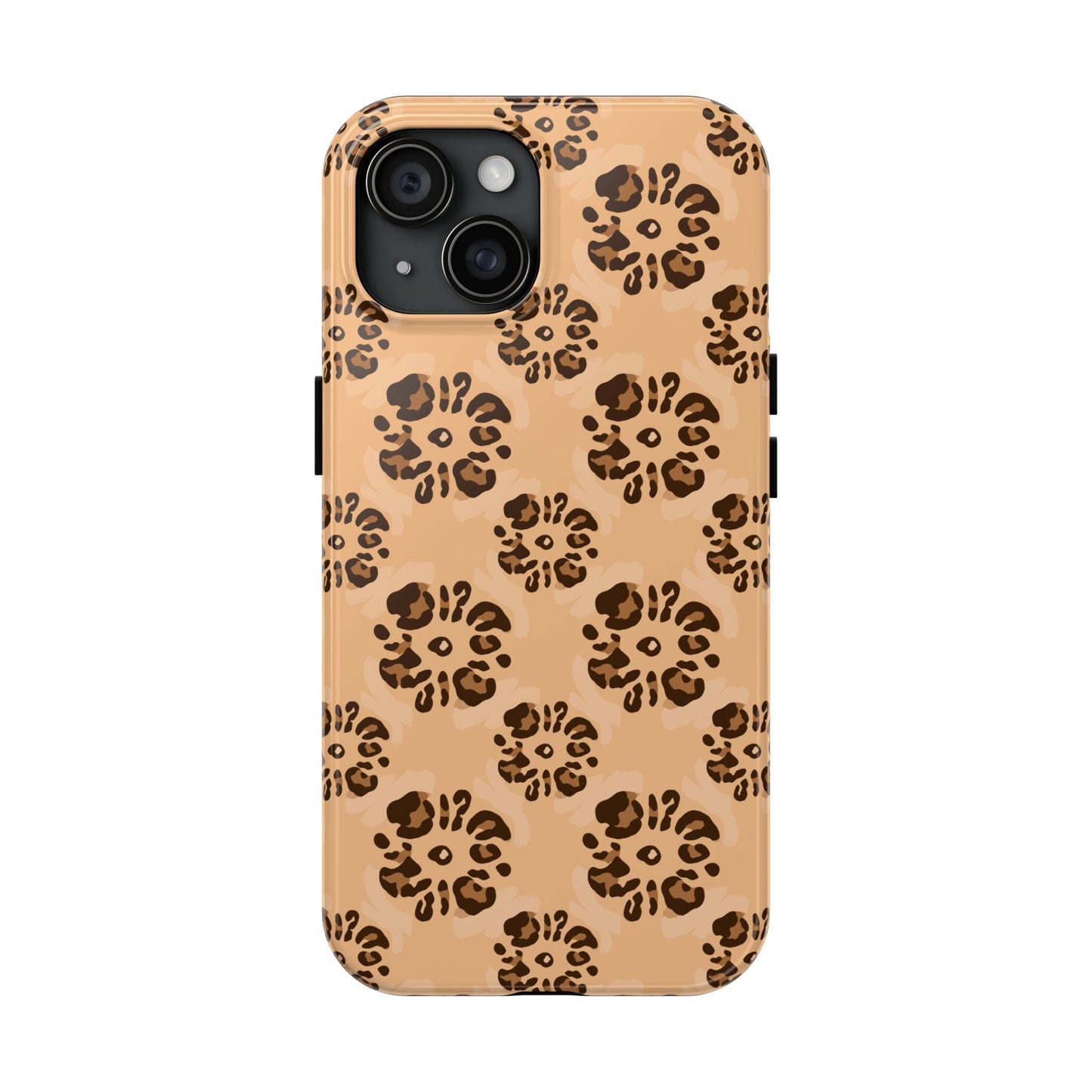 Tough Dual-Layer Phone Case - Leopard Floral Pattern for Ultimate Protection