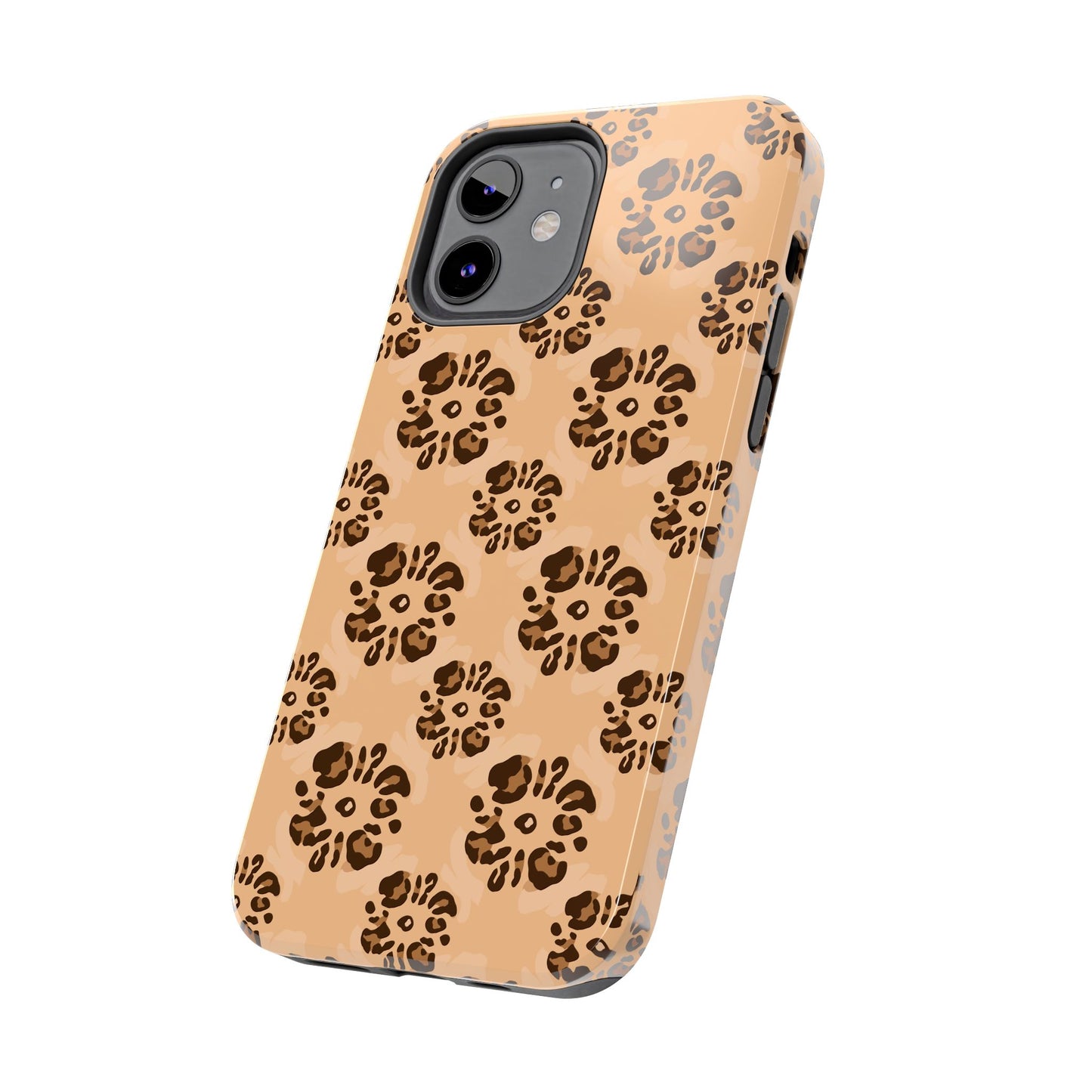 Tough Dual-Layer Phone Case - Leopard Floral Pattern for Ultimate Protection