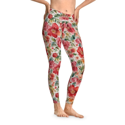 Beautiful Valentine Roses Stretchy Leggings