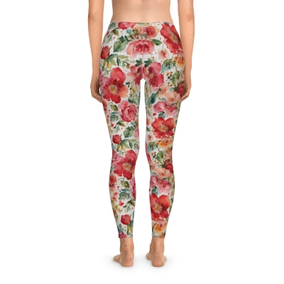 Beautiful Valentine Roses Stretchy Leggings