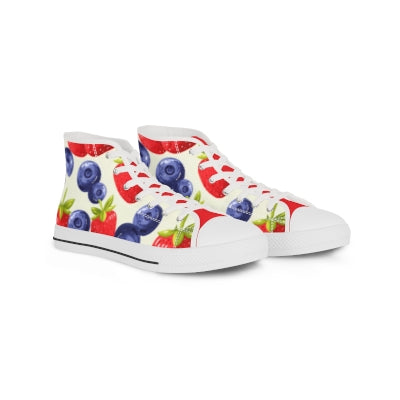 Colorful Fruit Pattern High Top Sneakers for Men
