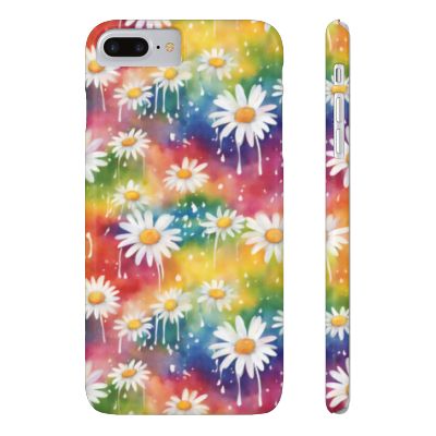 Daisy Rainbow Storm Slim Phone Case