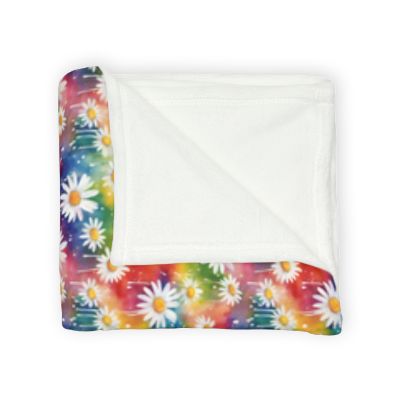 Daisy Rainbow Storm Soft Polyester Blanket