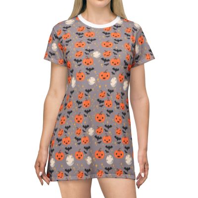 Halloween Pumpkin T-Shirt Dress