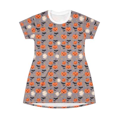 Halloween Pumpkin T-Shirt Dress