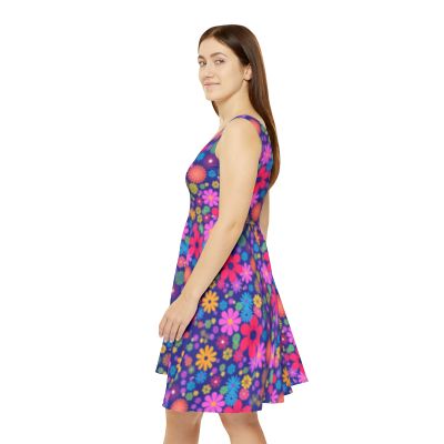 Ultra vibrant floral skater dress