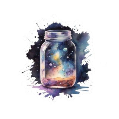 Universe in a jar Kiss-Cut Stickers
